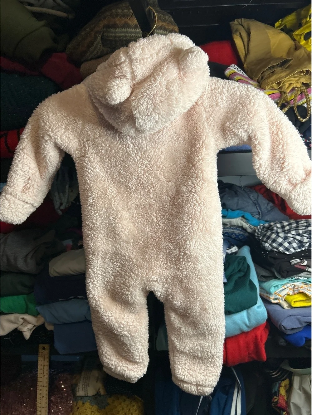 Carter's 9M Fuzzy Bear Hooded One-Piece Baby Outfit